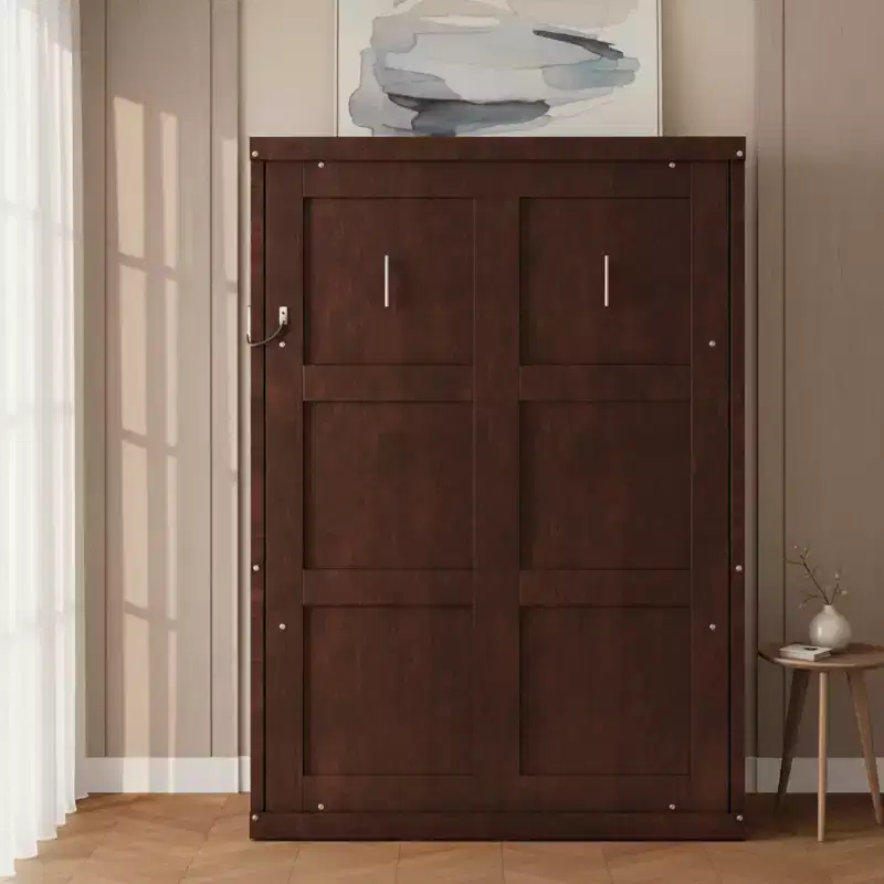 Murphy Bed with Foldable Cabinet, Twin & Full, Space-Saving Wall Bed