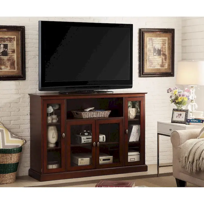 Convenience Concepts Summit Highboy 60 TV Stand with Storage Cabinets and Shelves