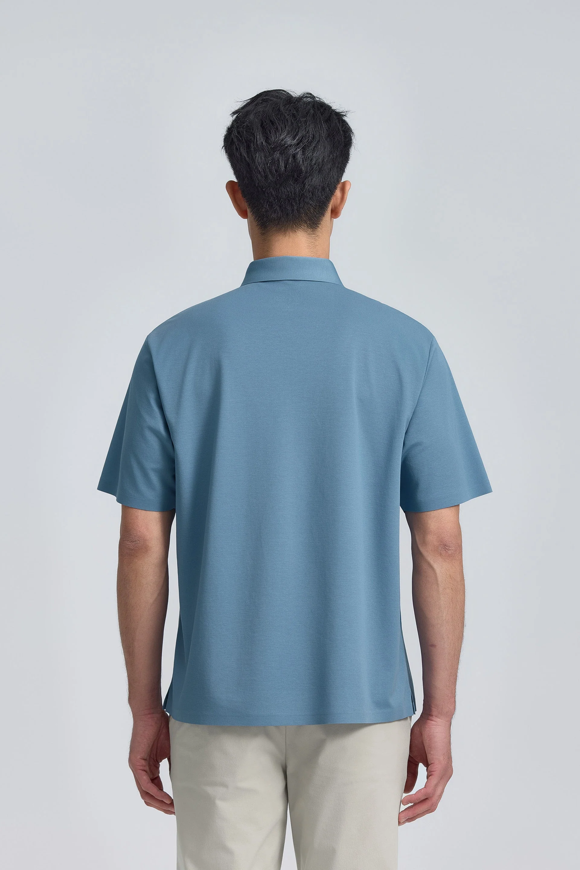 Concealed Placket Sharp Pique Polo – Mystic Blue