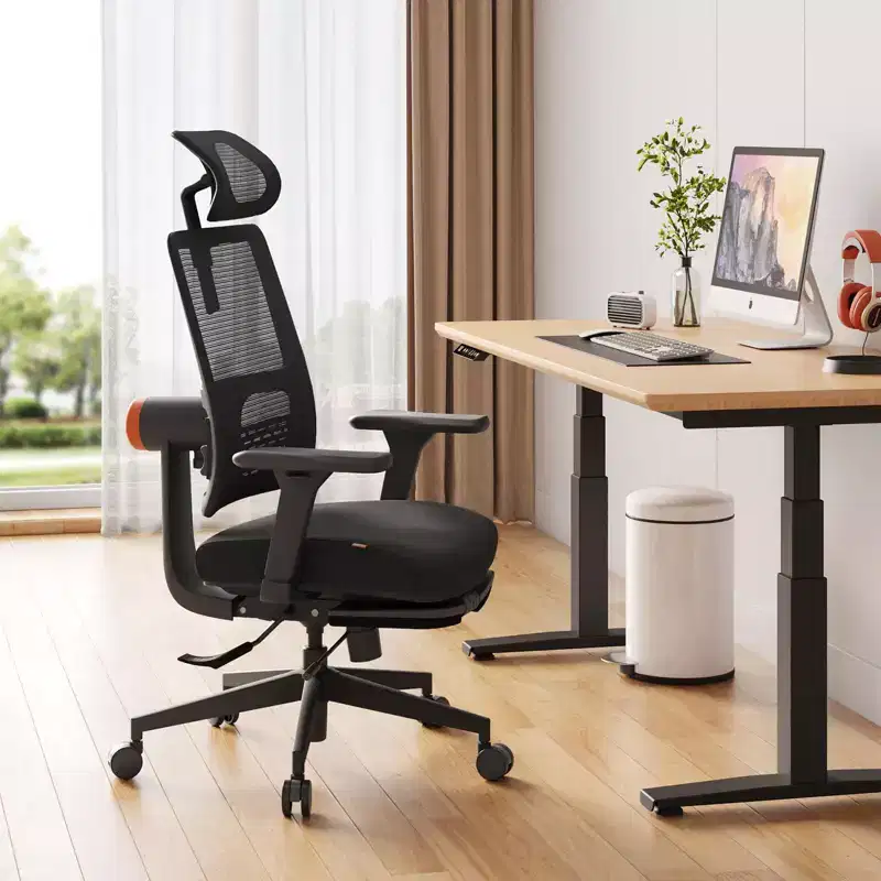 Ergonomic Office Chair with Footrest, Auto-Following Backrest, 4D Arms, 300 lbs