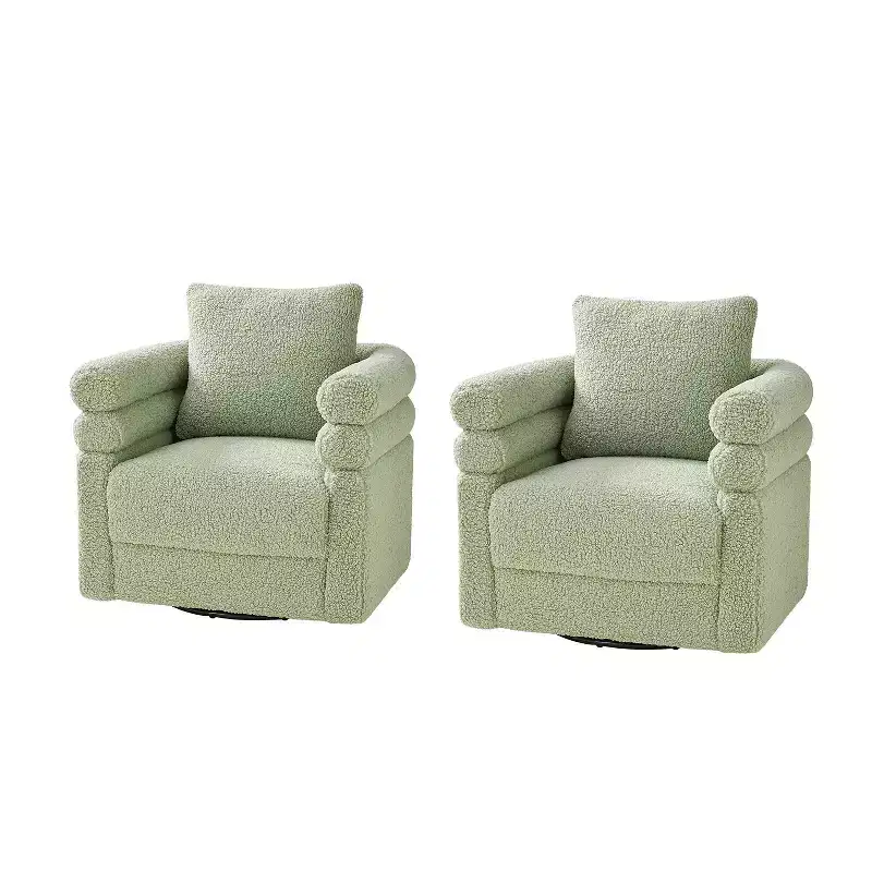 Modern Swivel Chair with Two Pillows