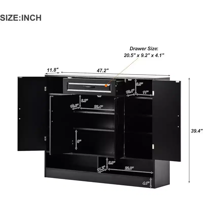 Acekool Shoe Storage Cabinet with Adjustable Shelves, Entryway Organizer with Drawer & Doors, Modern Shoe Rack for Hallway, Bedroom, White