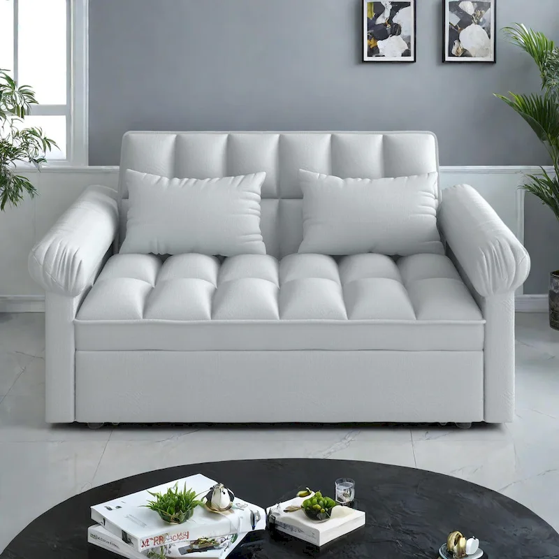 2-Seater Convertible Sofa Bed with Adjustable Backrest