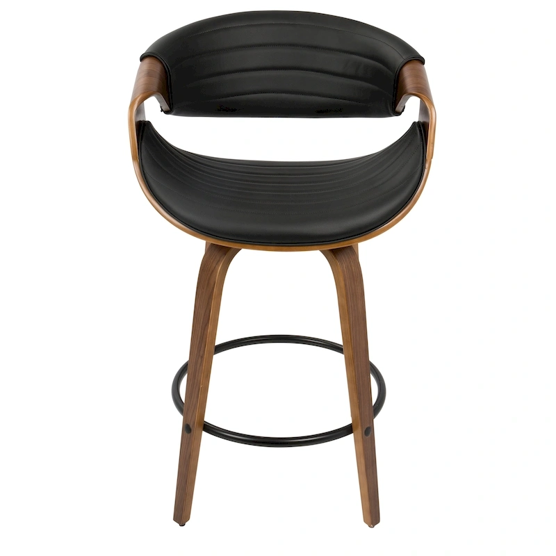 Carson Carrington Kanteborg 26 Fixed-Height Counter Stool with Bent Wood Legs & Round Footrest (Set of 2)