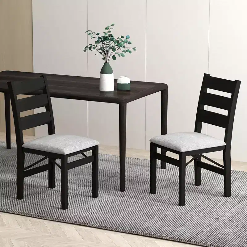 Costway Folding Chairs Set of 2/4 Modern Upholstered Chairs with Comfy Backrest & Padded Seat