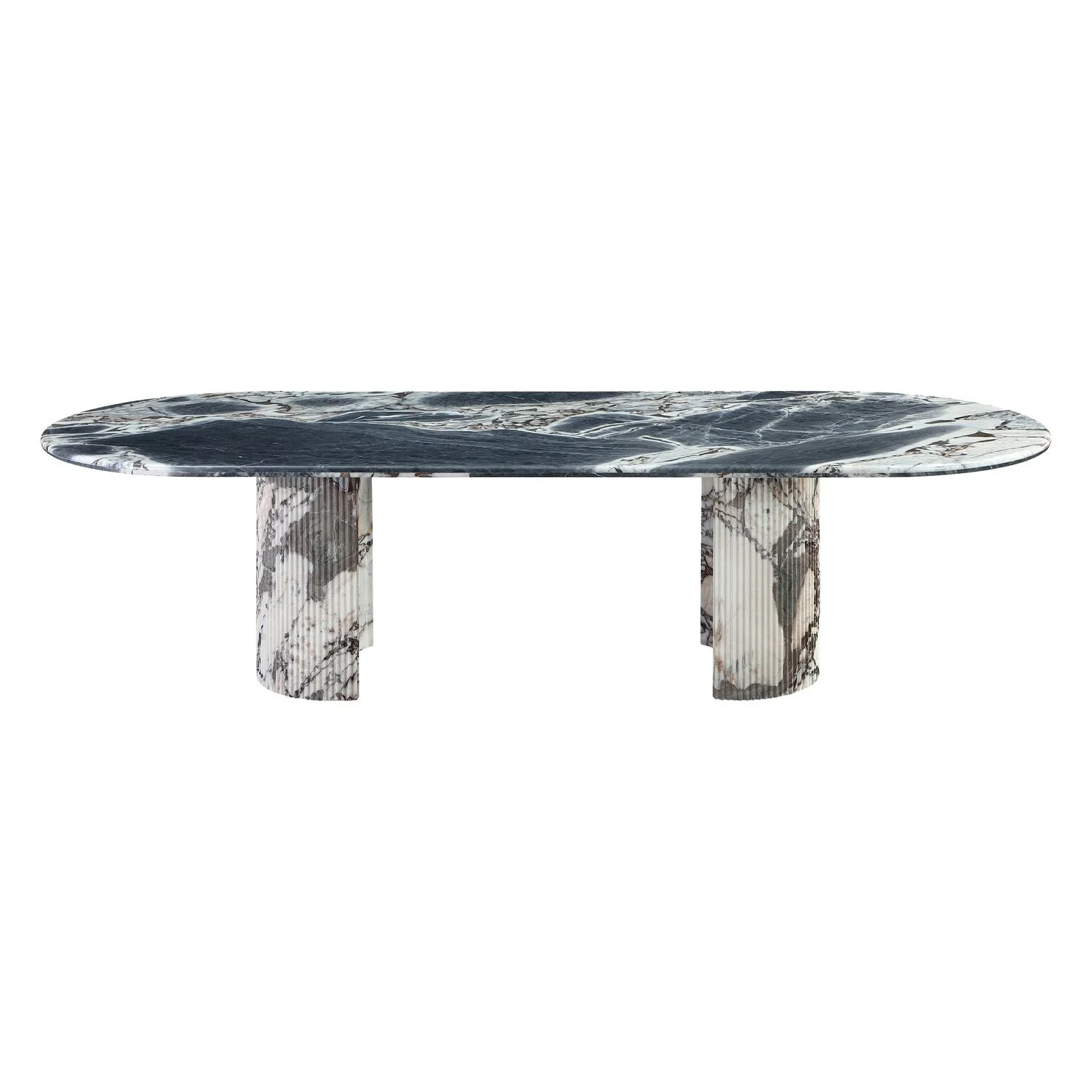 Luxurious Breccia Marble Dining Table with Statement Stone Top for Dining Rooms