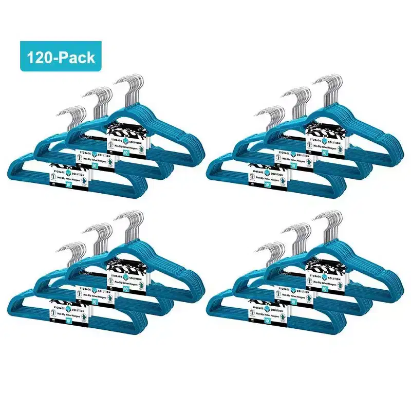 J&V TEXTILES 120pk Premium Velvet Non-Slip Hanger with 360 Degree Rotatable Hook