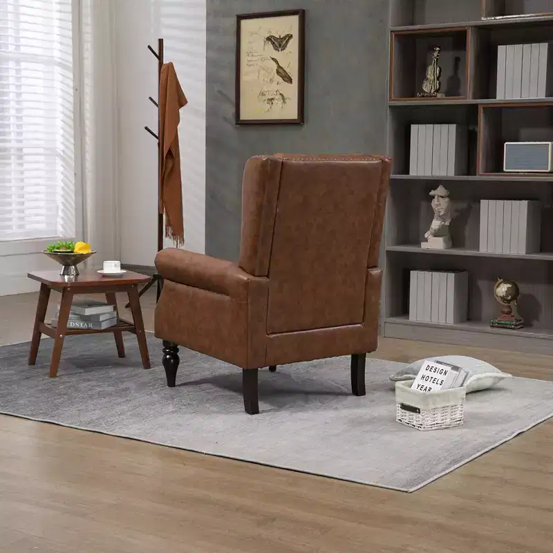 Lounge Chair, Wood Frame Armchair with Removable Cushion, Modern Accent Chair Leisure Chair Compatible with Living Room , Bedroom