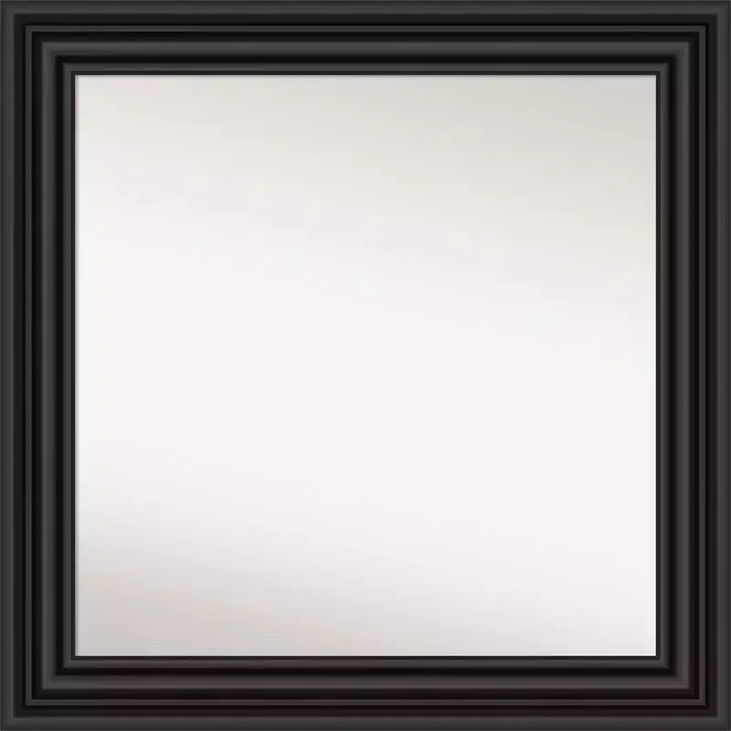 32" x 32" Non-Beveled Colonial Bathroom Wall Mirror Black - Amanti Art: Square, Wall Mount, Modern Style