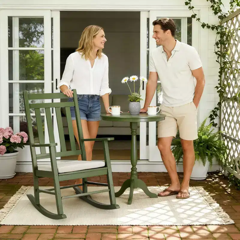 Karl Home | Solid Wood Patio Rocking Chair