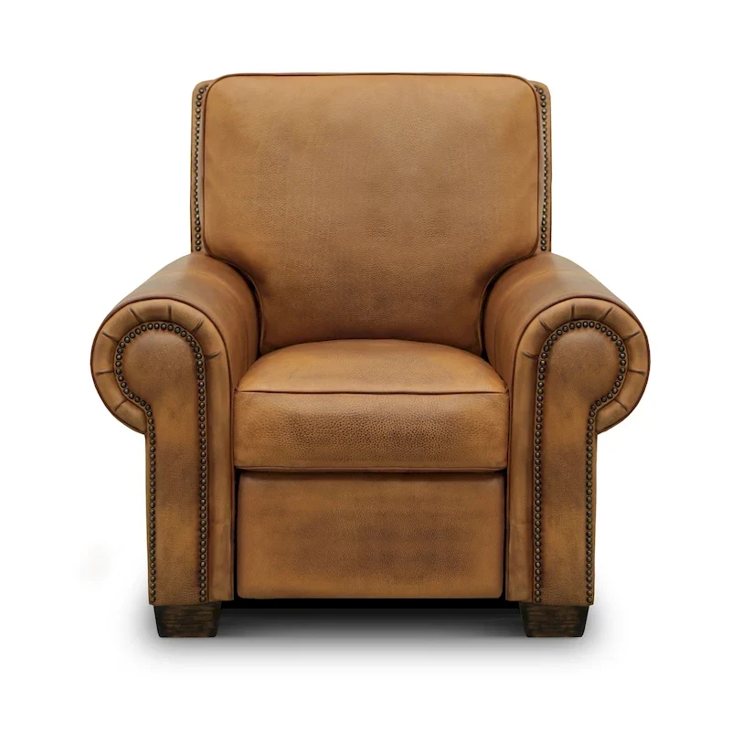 Valencia Top Grain Hand Antiqued Leather Traditional Recliner