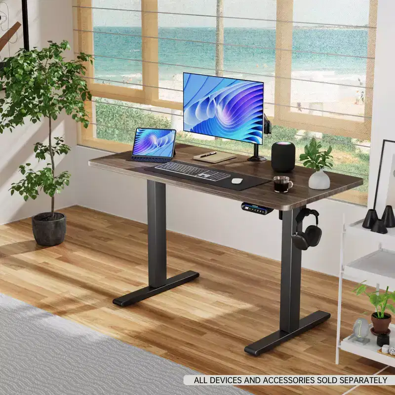 40 X 24 Inch Electric Standing Desk, Sit to Stand Up, Work Home Office Computer Table for Study, Walking Pad, Writing, and Games, Wooden Desktop Desks