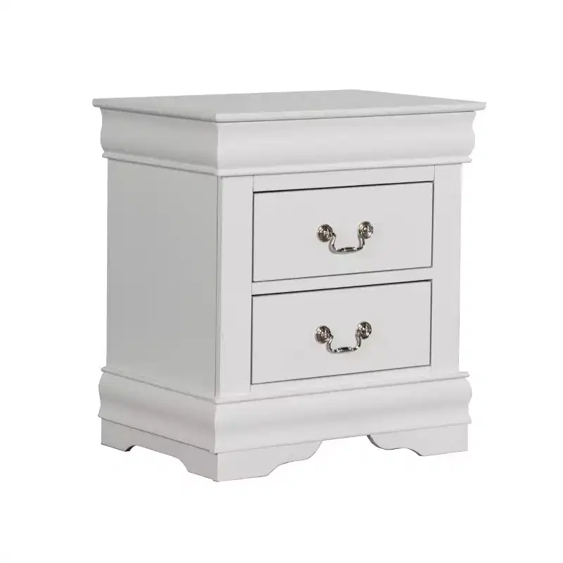 2 Dovetail Drawers Classic Transitional Solid Wood Nightstand with Handle