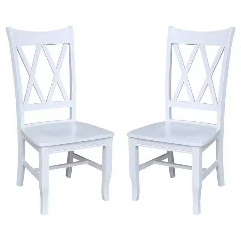 Set of 2 Jeremy Double Dining Chairs White - International Concepts