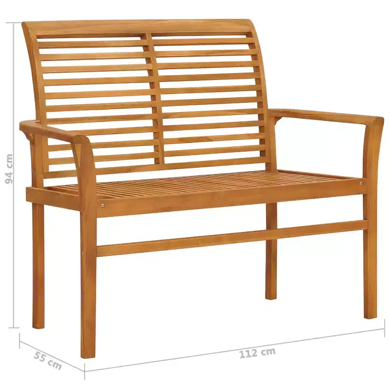 Garden Bench Teak Brown Fine sanded teak hardwood 44.1 in Durable