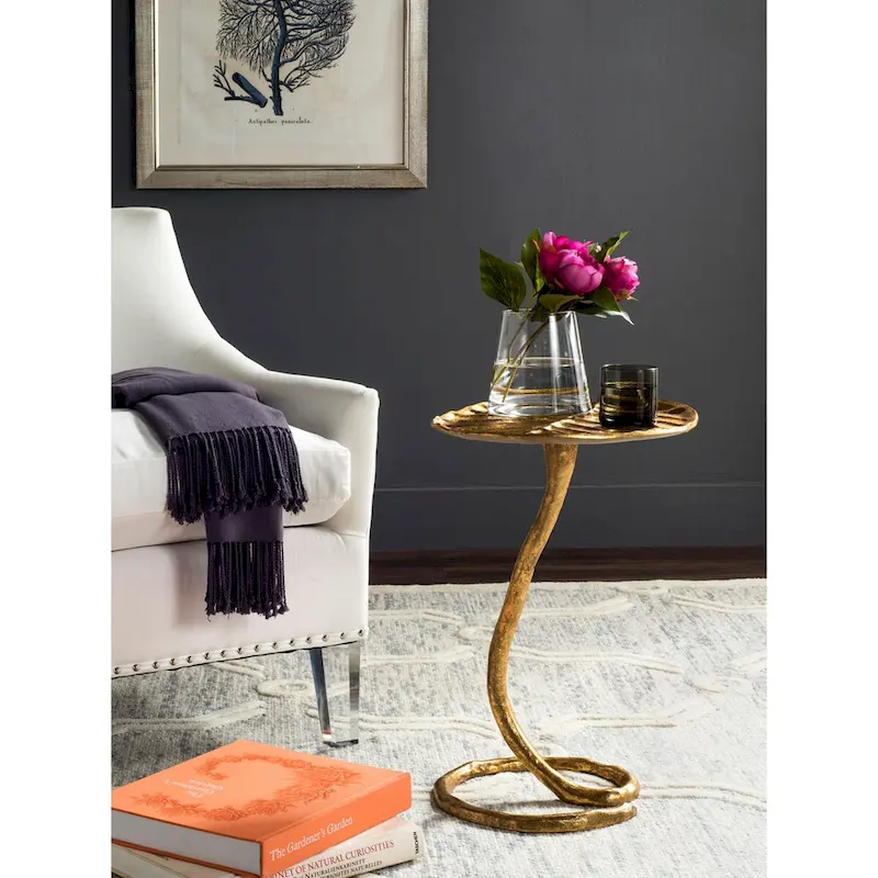 Sharlene Gold Side Table - 15 x 13 x 21