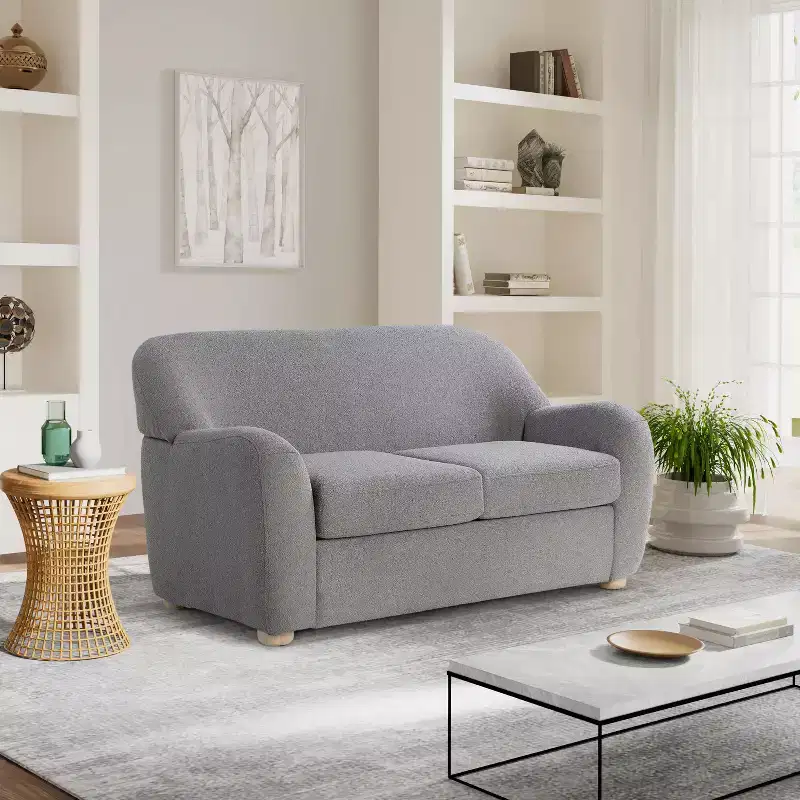Lifestyle Solutions Jade Loveseat Gray Boucle