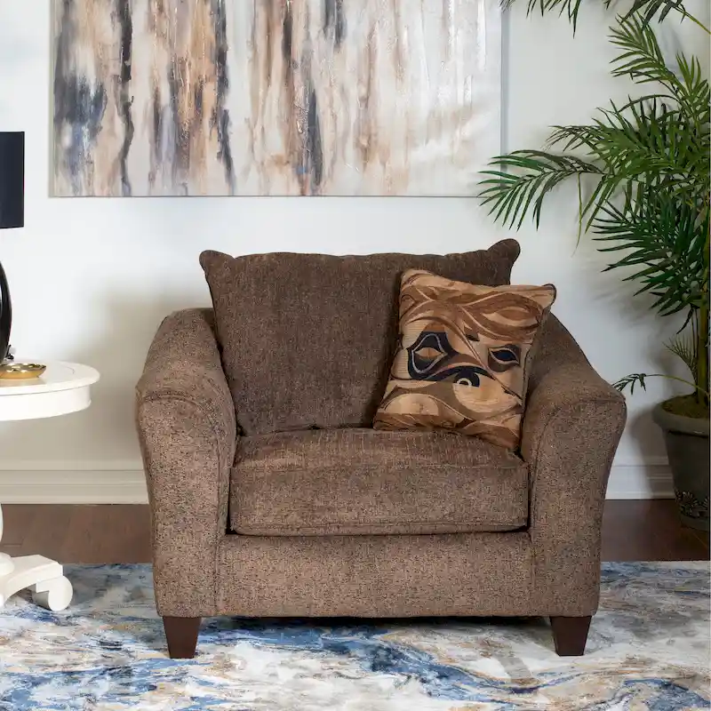 Contemporary Fabric Pillowback Accent Chair