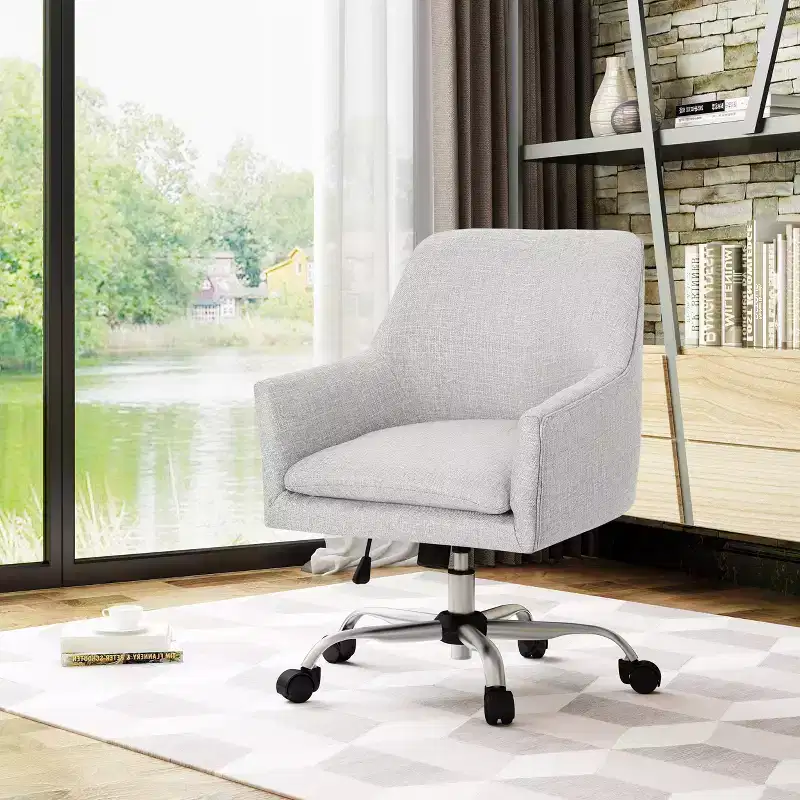 Mid-Century Modern Adjustable Height Fabric Home Office Chair