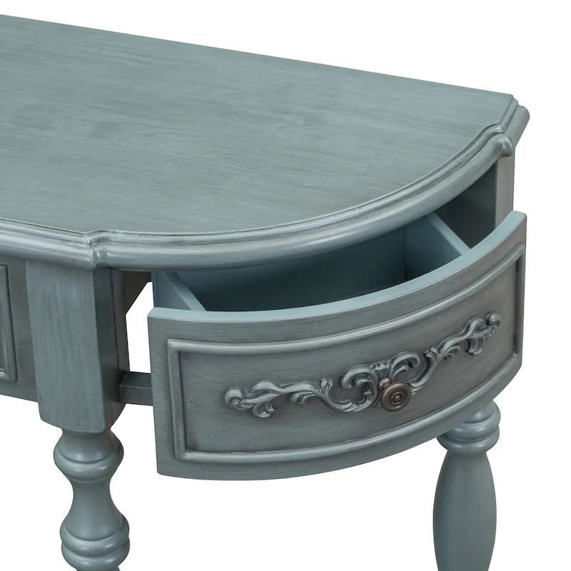 Merax Curved Console Table with 4 Drawers and 1 Shelf