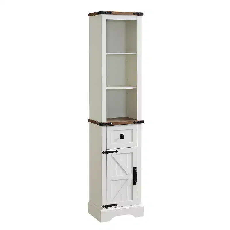OKD 68 Bathroom Floor Cabinets, Tall Linen Towers with Adjustable Shelves