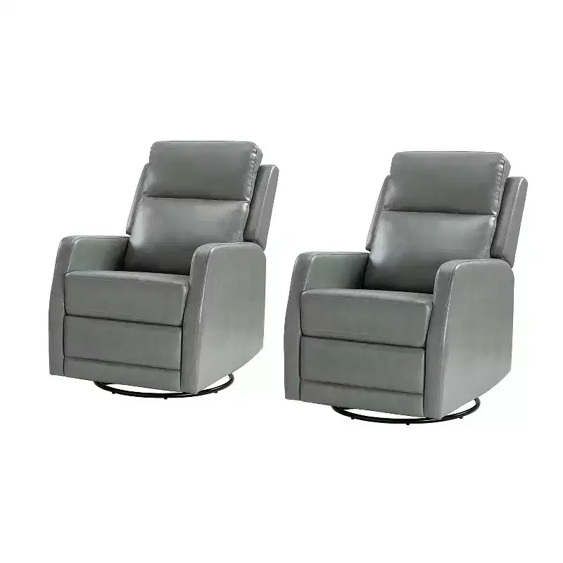 Coral Swivel Recliner with Metal Base Set of 2|ARTFUL LIVING DESIGNS