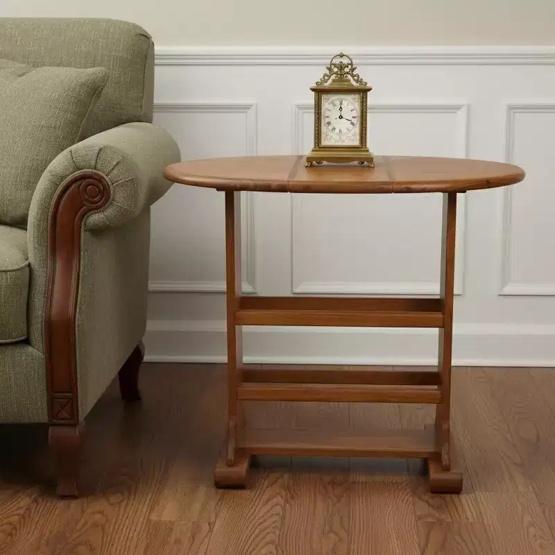 HomeRoots 18 Brown Solid Wood Oval End Table