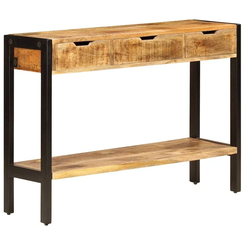 vidaXL Sideboard with 3 Drawers 43.3x13.8x29.5 Solid Mango Wood