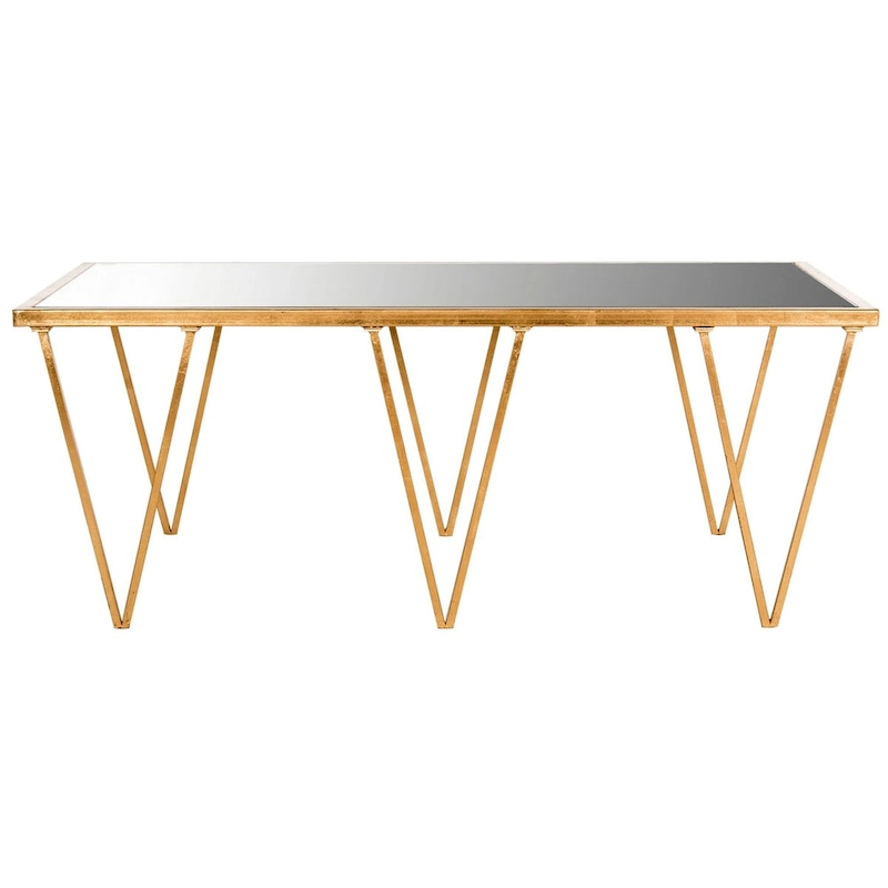 SAFAVIEH Armida Antique Gold Leaf Coffee Table - 48 x 18.3 x 27 - 48Wx18Dx27H