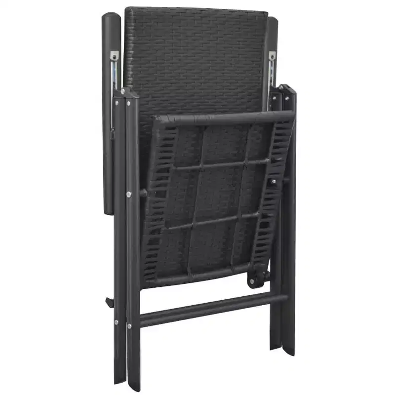 vidaXL Garden Chair Set of 2 PE rattan, aluminum Standard