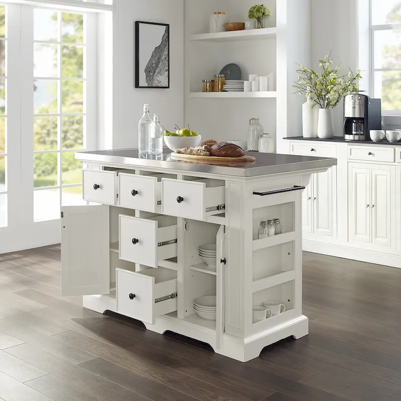 Crosley Julia Stainless Steel Top Kitchen Island - 50 W x32 D x 36 H
