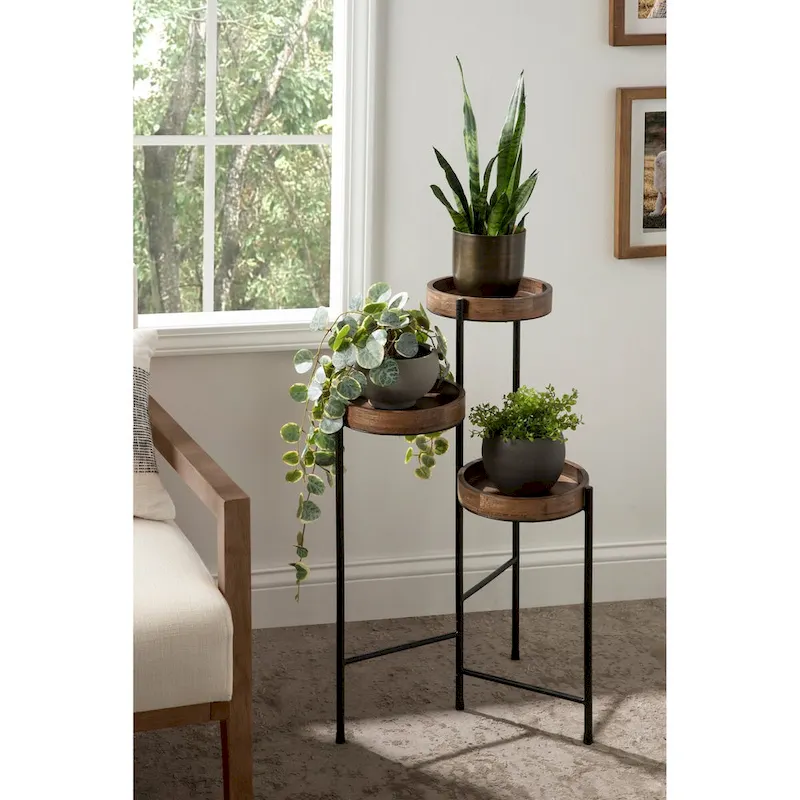 Metal 3-tier Modern Plant Stand - 16x21x30