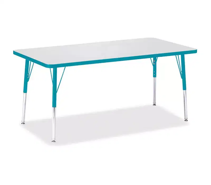 Berries Adult Height Color Edge Rectangle Table 30 x 60 in Blue