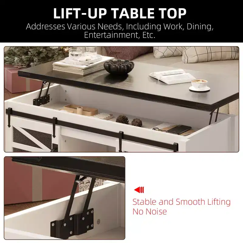 Lift Tabletop Dining Center Table Coffee Table  for Home Living Room Office