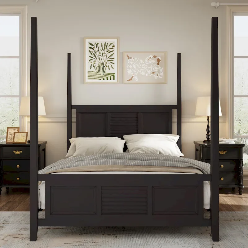 Queen Size Solid Pine Four Poster Bed | 75