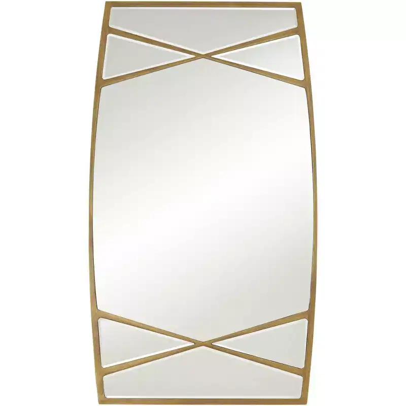 Double Cross Gold 23 1/4 x 42 Rectangular Wall Mirror