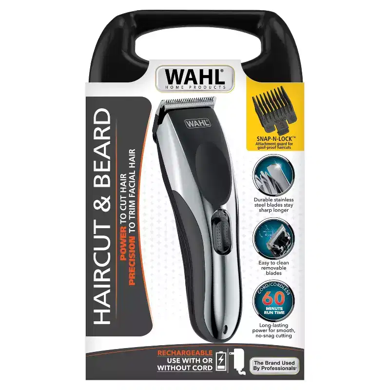 Wahl Cordless Haircut & Beard Power to Cut and Trim Facial Hair with Precision: Electric Trimmer, 22 Pieces, All Hair Types