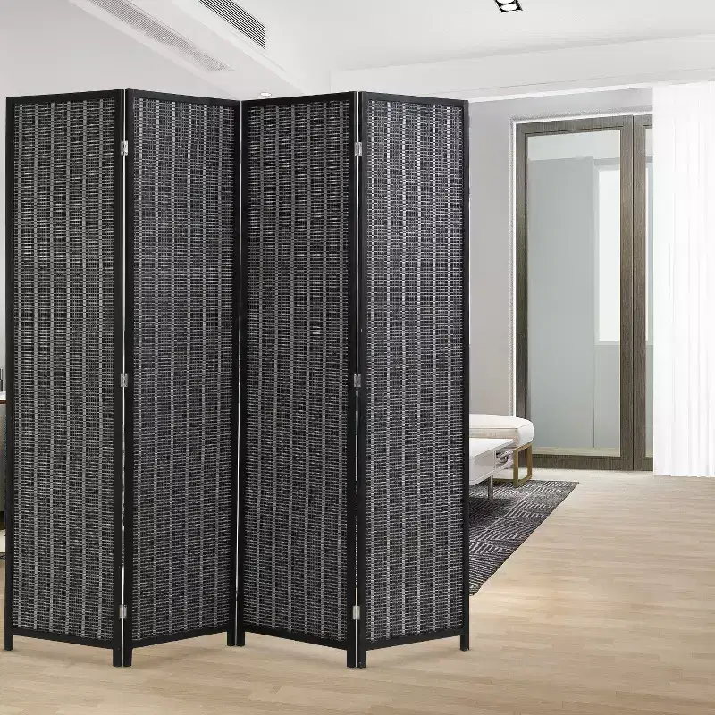 FDW Bamboo Room Divider 4/6 Panel Folding Privacy Screen Divider Tall Privacy Wall Divider for Home Office or Restaurant
