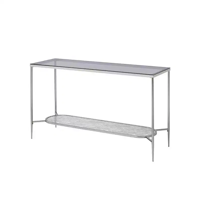 Console Glass Table Chrome Finish