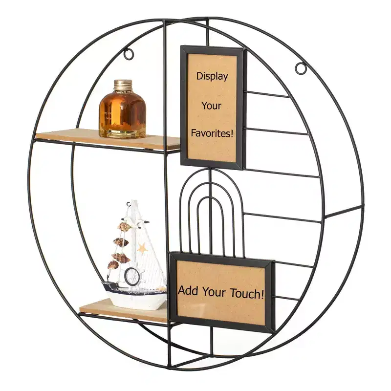 Modern Decorative Wall Shelf, Stylish Multi-Functional 4-Tier Metal Display