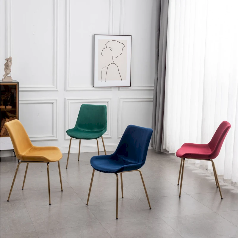 Roundhill Furniture Aufurr Modern Velvet Dining Chair (Set of 2)