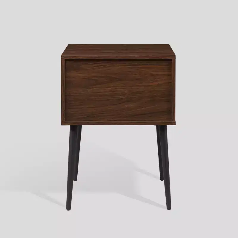 Modern 1-Drawer Angled Side Table Black MDF