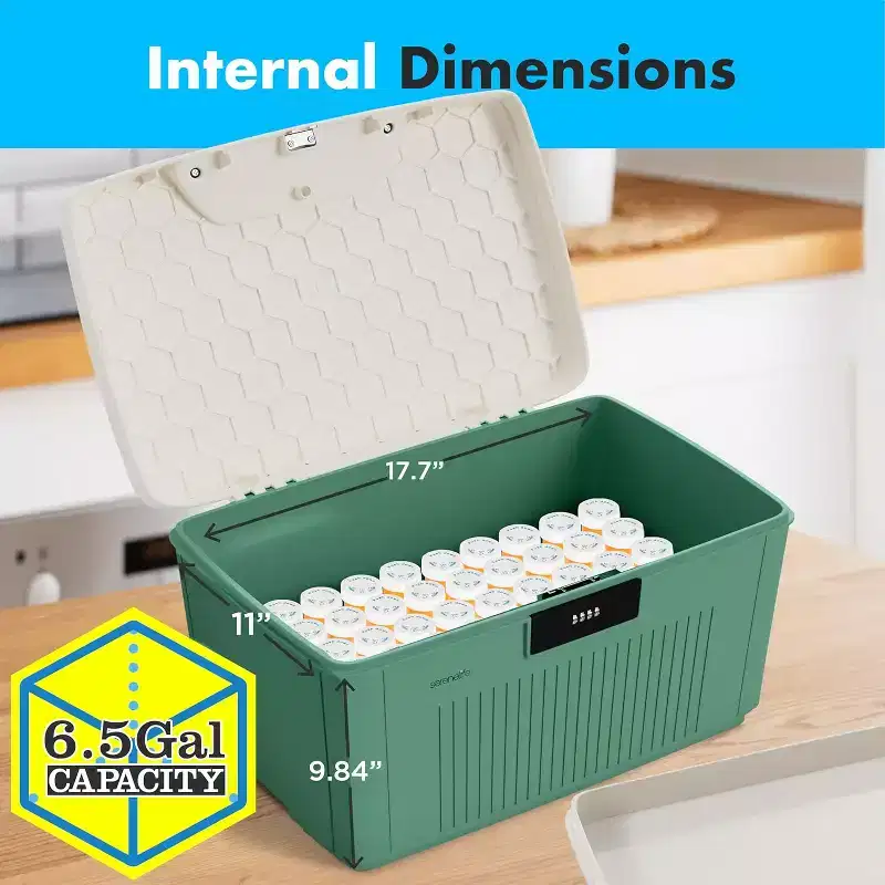Heavy-Duty Storage Bin with Combination Lock (Green)