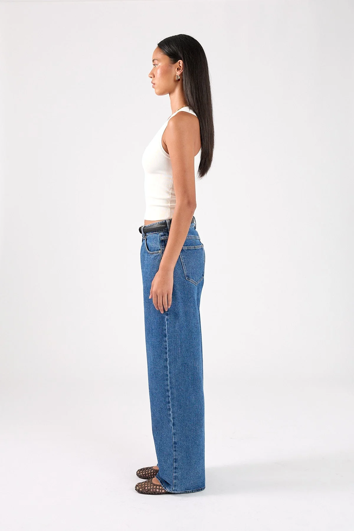 Knit Racer Top White