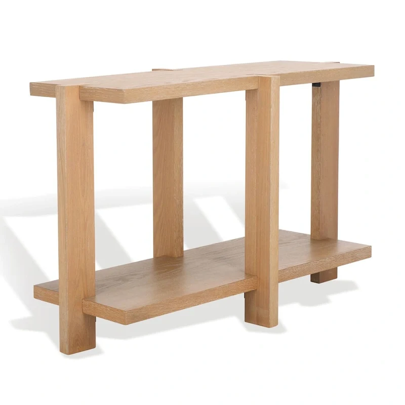 Rectangular Oak Veneer Wood Console Table - 48W x 20D x 30H