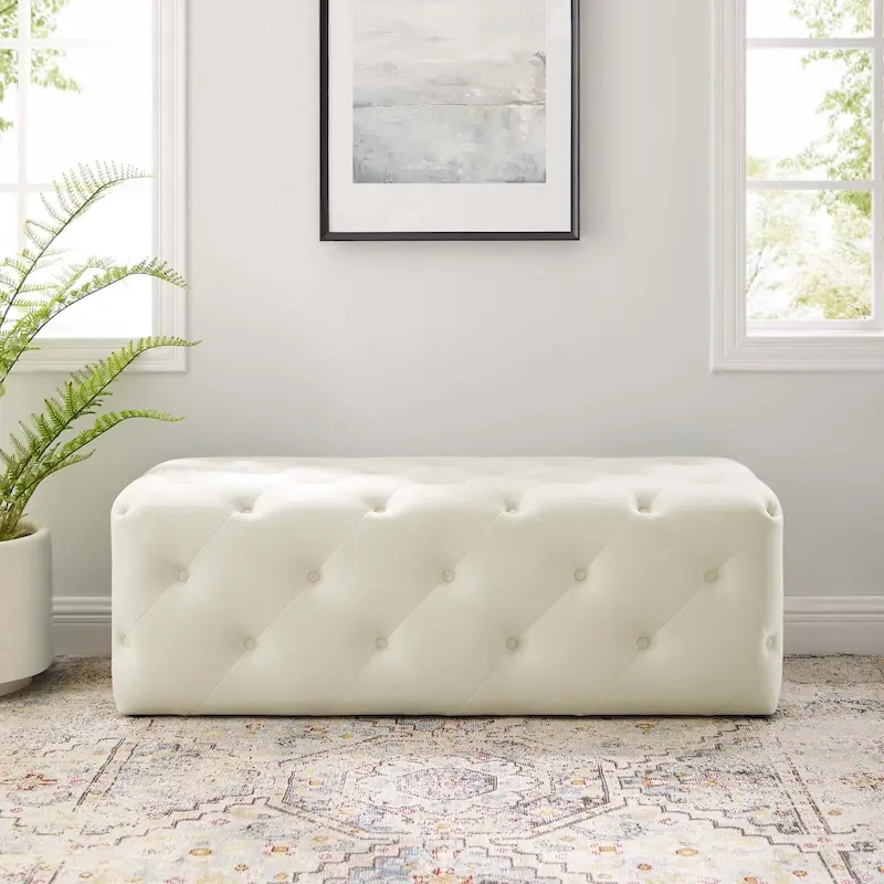 Carson Carrington Ullervad 48-inch Button Tufted Entryway Velvet Bench