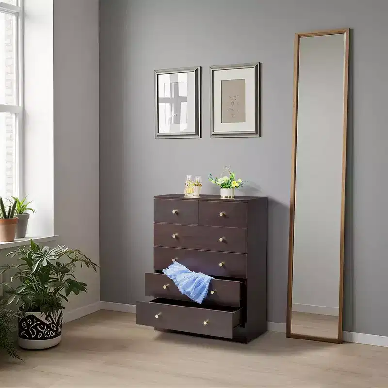 6-Drawer Brown Particle Board Chest of Drawers, 25.98