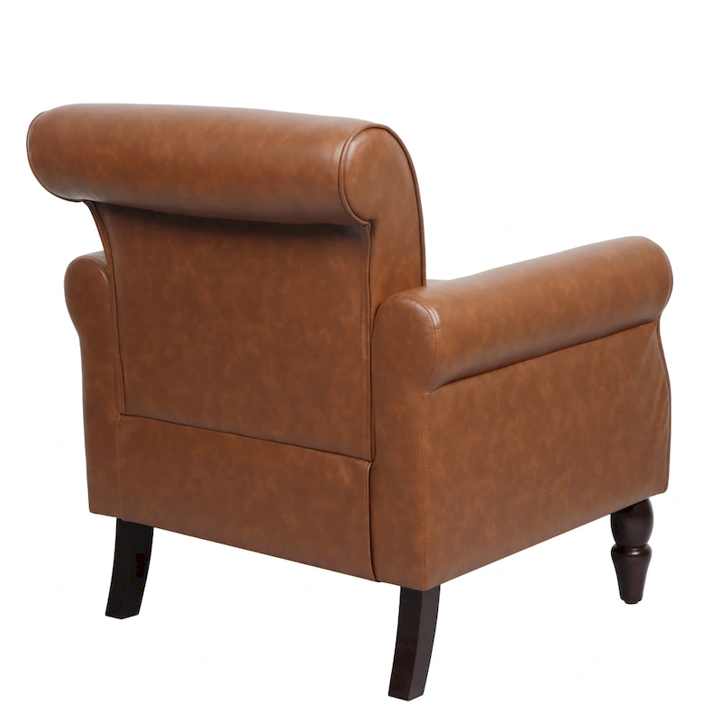 Nailheads Accent Chair Faux Leather Armchair