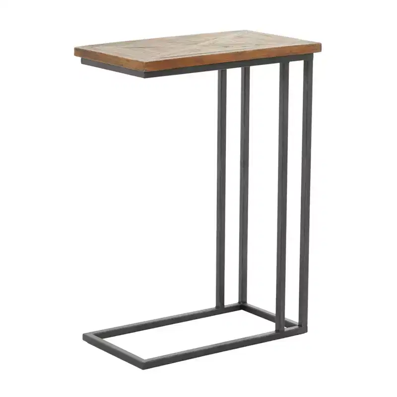 Rustic Metal Accent C-Table Brown - Olivia & May: No Assembly, Indoor Use, Fully Assembled