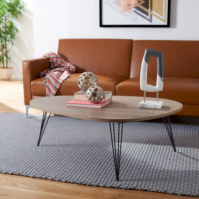 SAFAVIEH Louann Oak Finish/ Black Coffee Table - 44 x 31.5 x 15.6 - 44Wx32Dx16H